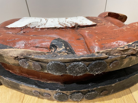 Image 1 of Porc antique du début du 20e siècle. Spécimen unique indonésien, fabriqué à la main.