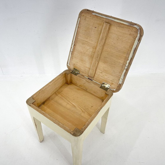 Image 1 of Tabouret vintage en bois avec espace de rangement, années 1950