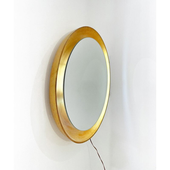 Image 1 of Miroir doré vintage dans un cadre en bois, Italie 1960