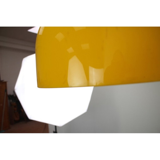Image 1 of Lampe suspendue vintage Meblo en acier chromé et plastique par H. Guzzini pour Meblo, 1970