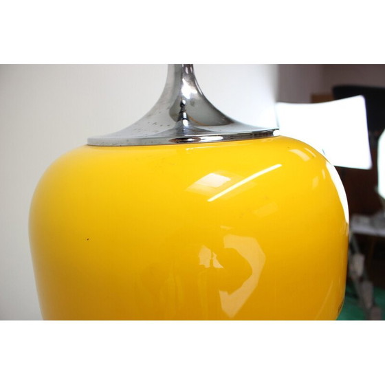 Image 1 of Lampe suspendue vintage Meblo en acier chromé et plastique par H. Guzzini pour Meblo, 1970