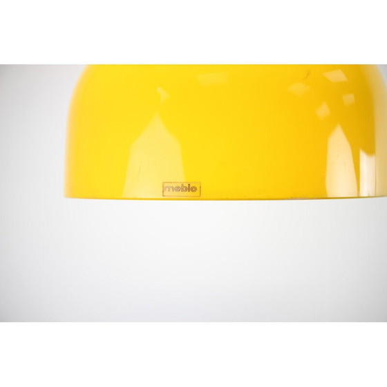 Image 1 of Lampe suspendue vintage Meblo en acier chromé et plastique par H. Guzzini pour Meblo, 1970