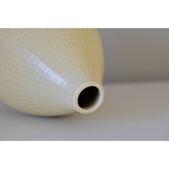 Image 1 of Paire de vases vintage en faïence jaune clair Niels Thorsonn Aluminia Royal Copenhagen, 1950