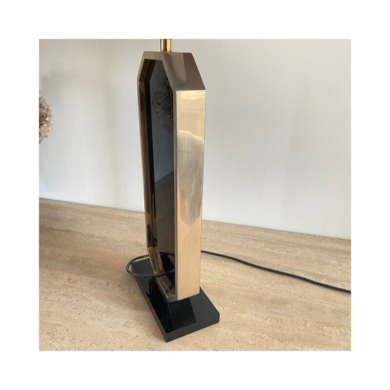 Image 1 of Lampe de table vintage en or 23 carats et laiton par Georges Mathias pour Designo Maho, 1970