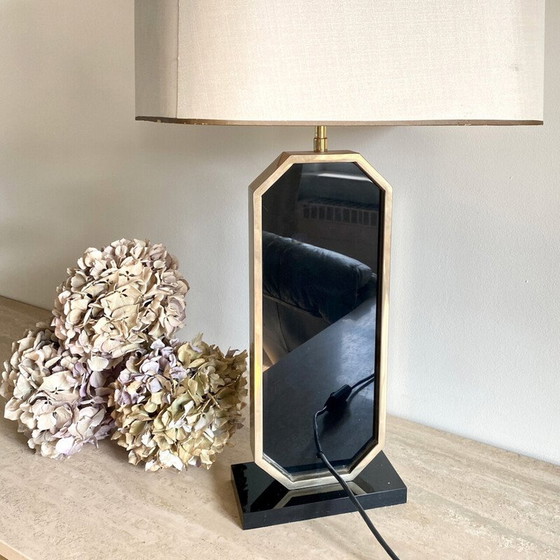 Image 1 of Lampe de table vintage en or 23 carats et laiton par Georges Mathias pour Designo Maho, 1970