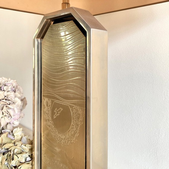 Image 1 of Lampe de table vintage en or 23 carats et laiton par Georges Mathias pour Designo Maho, 1970