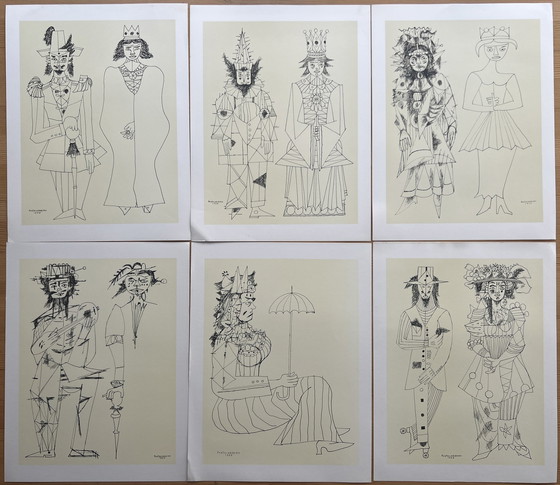 Image 1 of Mascaras (Les Masques), Rene Portocarrero Complete Portfolio Of 12 Prints (Cuban Art).