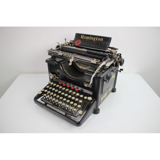 Image 1 of Machine à écrire vintage en métal et acier pour Remington, États-Unis 1930