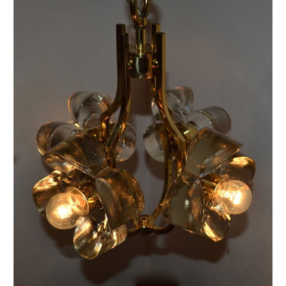 Image 1 of Lustre en verre floral produit par Simon & Schelle - années 1960