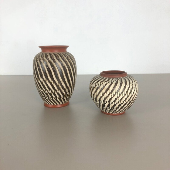 Image 1 of Paire de vases en céramique vintage de Wekara, Allemagne 1960