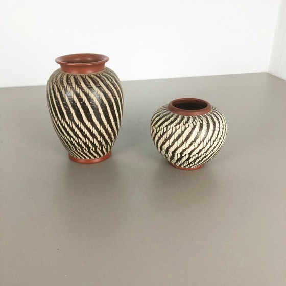 Image 1 of Paire de vases en céramique vintage de Wekara, Allemagne 1960