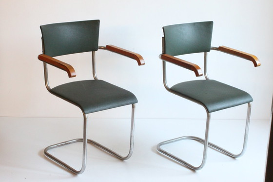 Image 1 of Fauteuils cantilever en acier tubulaire, 1930S