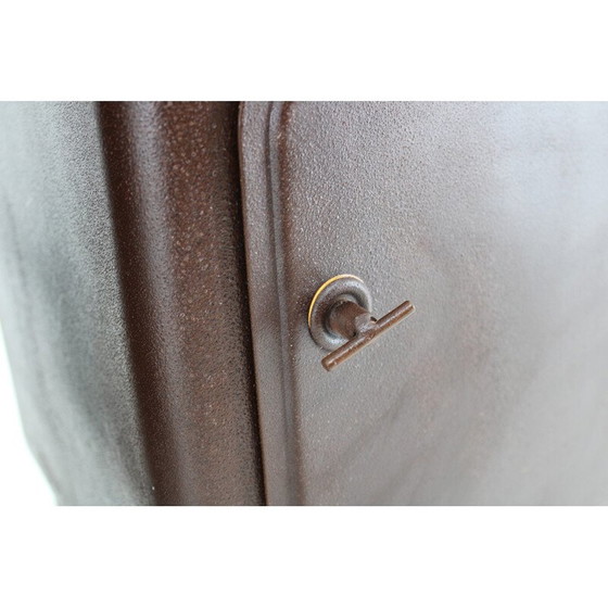 Image 1 of Paire de tables de chevet industrielles vintage avec table coulissante, Tchécoslovaquie 1940