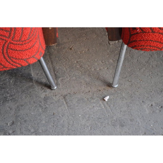 Image 1 of Paire de fauteuils club Bauhaus en acier et bois, années 1940