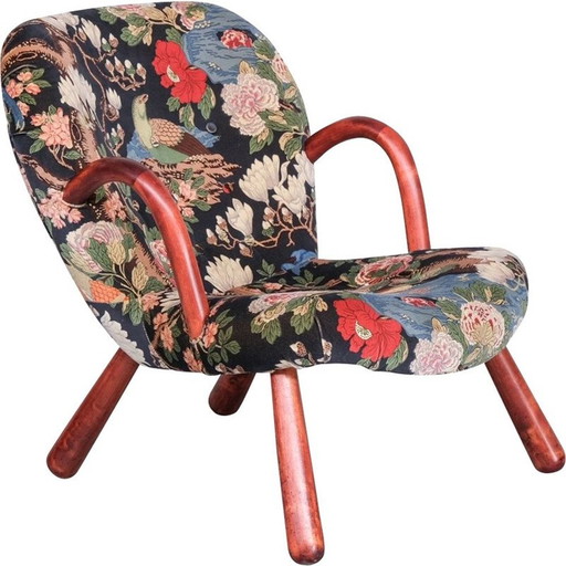 Fauteuil Clam danois du milieu du siècle par Arnold Madsen, années 1950
