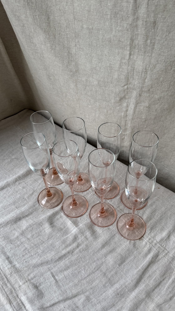 Image 1 of 8X verres à champagne Luminarc rose