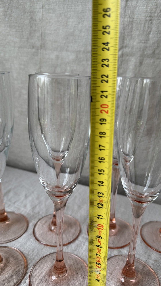 Image 1 of 8X verres à champagne Luminarc rose