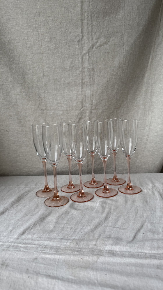 Image 1 of 8X verres à champagne Luminarc rose