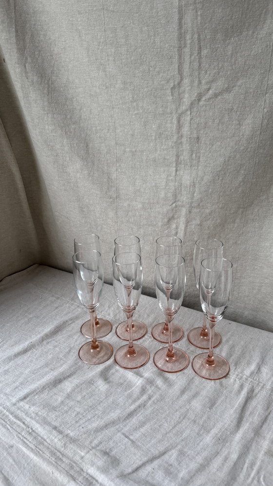 Image 1 of 8X verres à champagne Luminarc rose