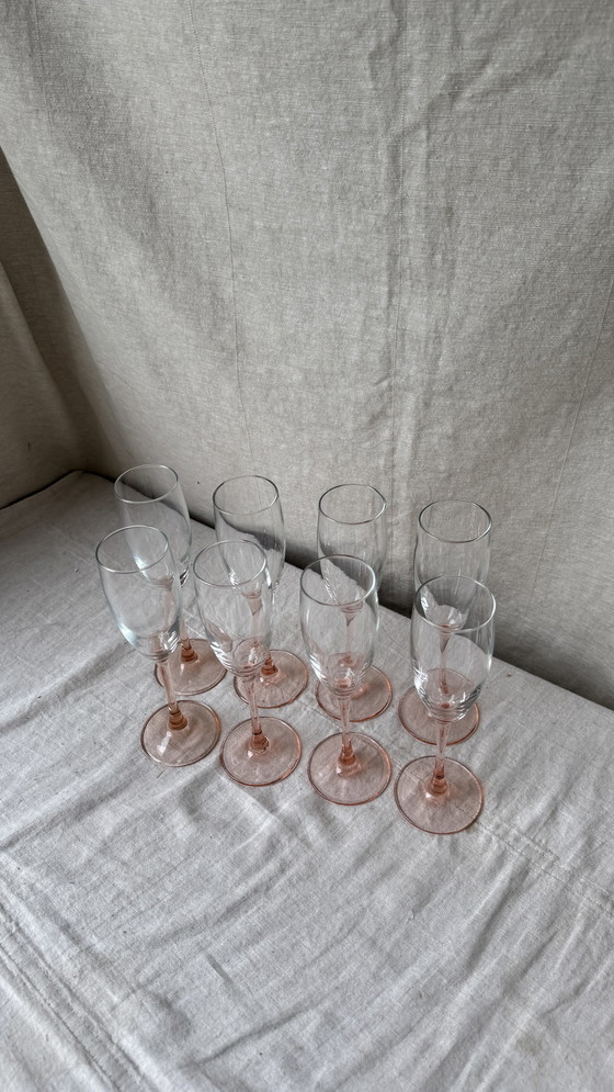 Image 1 of 8X verres à champagne Luminarc rose