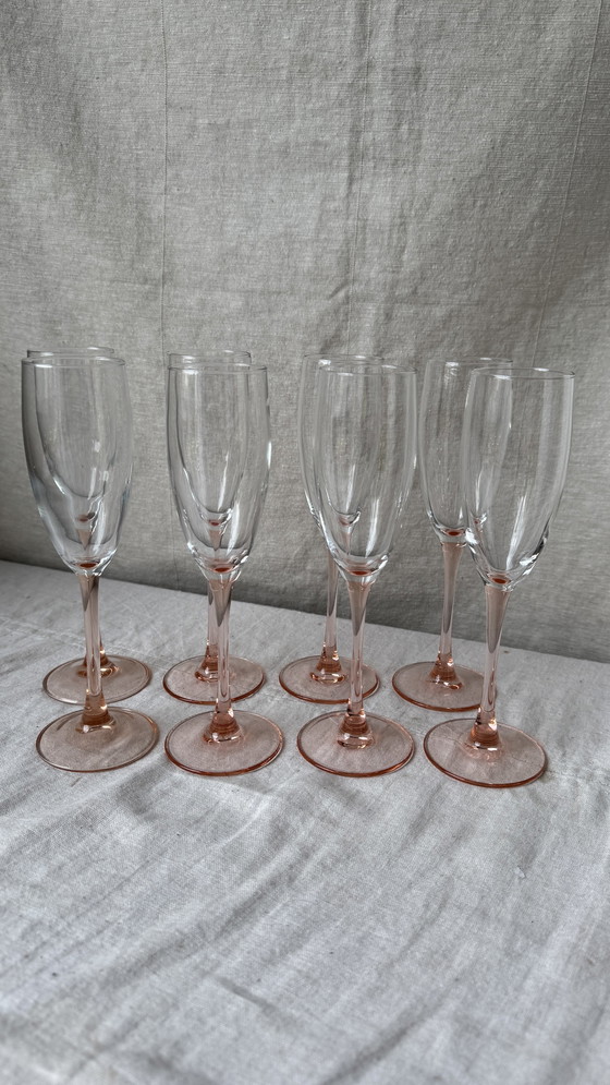 Image 1 of 8X verres à champagne Luminarc rose