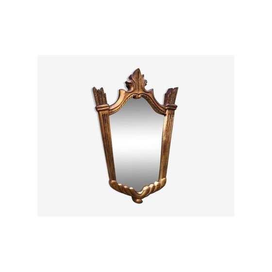 Image 1 of Miroir vintage en bois sculpté et doré, 1950