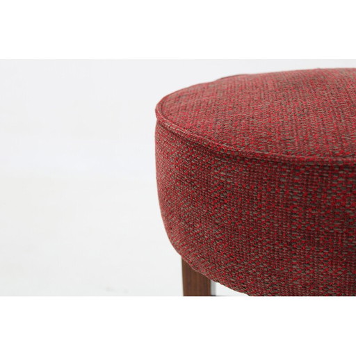 Tabourets Vintage Art Déco en tissu, Tchécoslovaquie 1940