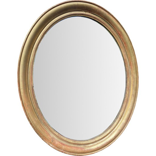 Miroir ovale doré