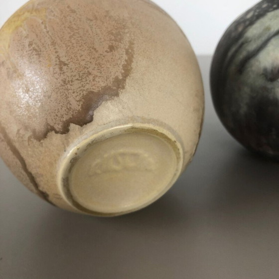 Image 1 of Paire de vases en poterie vintage Fat Lava Abstract by Ruscha Allemagne 1960s