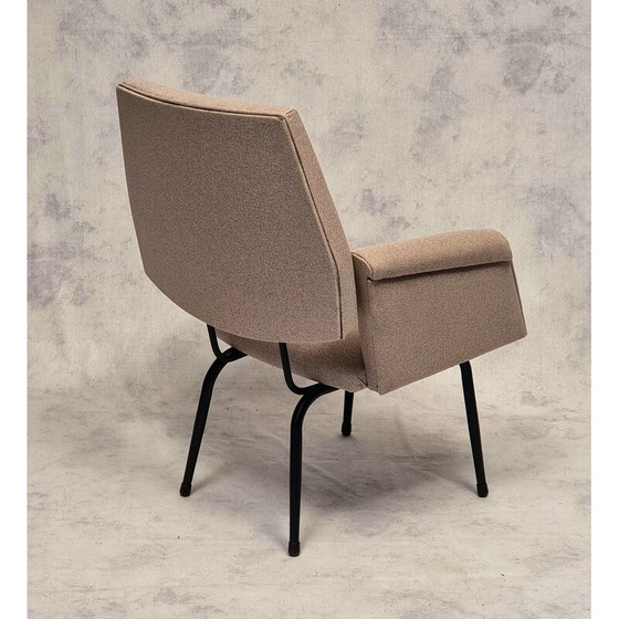 Image 1 of Paire de fauteuils vintage en métal tubulaire laqué noir, France 1950