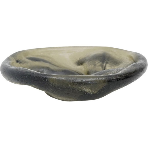 Plateau de poche vintage en verre de Murano corrodé, Italie 1960