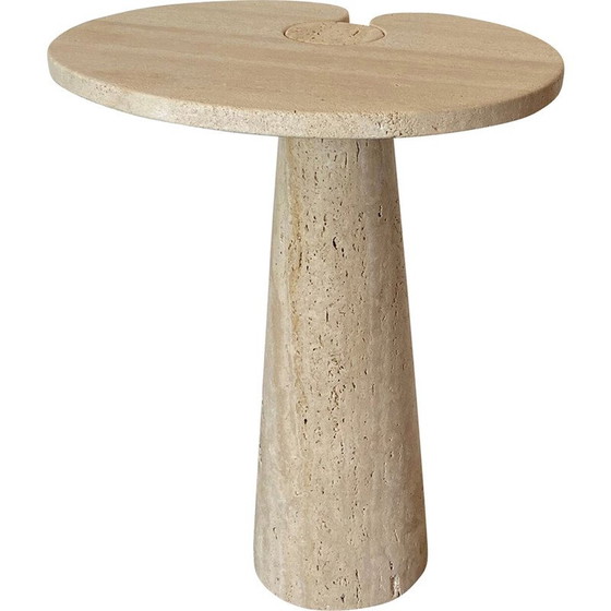 Image 1 of Table basse vintage en travertin dans le style d'Angelo Mangiarotti, Italie 1970