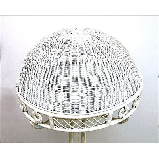 Image 1 of Lampadaire italien en rotin du milieu du siècle, années 1950