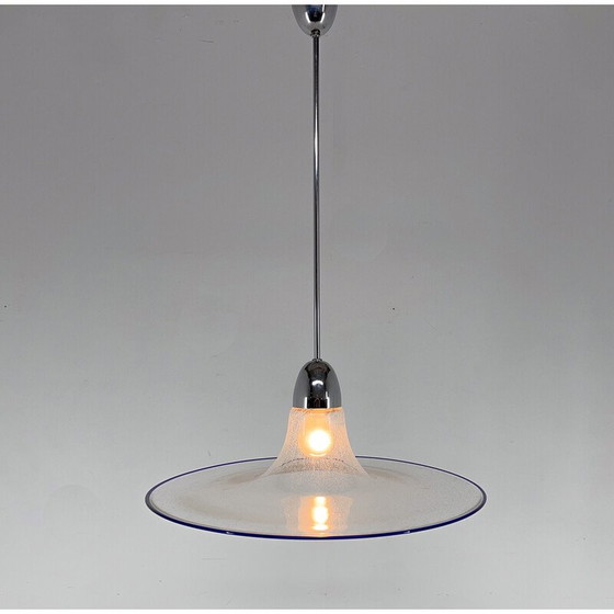Image 1 of Lampe suspendue Space Age en verre et chrome, Italie 1970