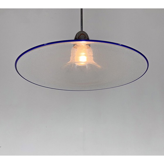 Image 1 of Lampe suspendue Space Age en verre et chrome, Italie 1970