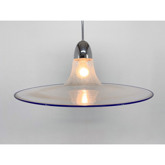 Image 1 of Lampe suspendue Space Age en verre et chrome, Italie 1970