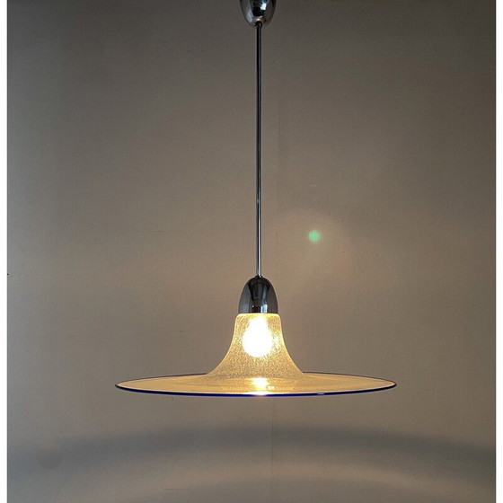 Image 1 of Lampe suspendue Space Age en verre et chrome, Italie 1970