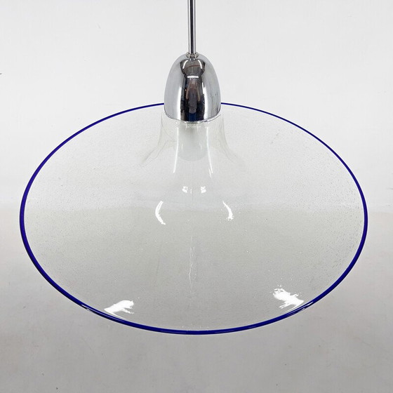 Image 1 of Lampe suspendue Space Age en verre et chrome, Italie 1970