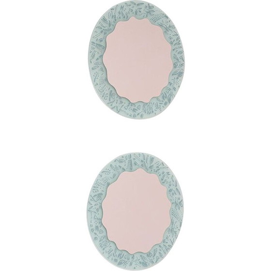 Image 1 of Paire de miroirs vintage Micro Ugo La Pietra Macro Postmodernisme 1980