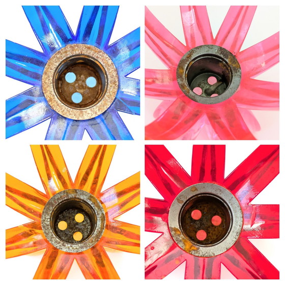 Image 1 of Set de 4 bougeoirs | Friedel Acrylic Starburst | 1960's Space Age