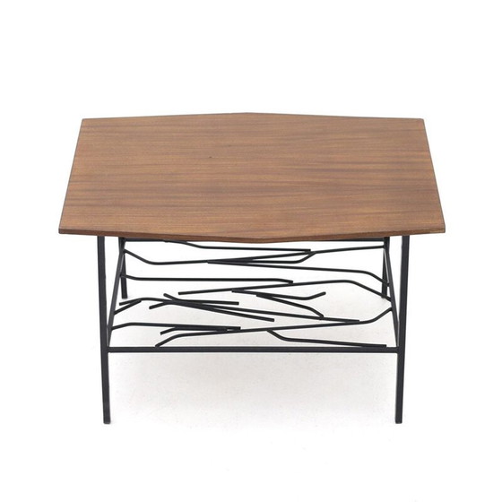 Image 1 of Table basse vintage avec plateau en teck, Italie 1950