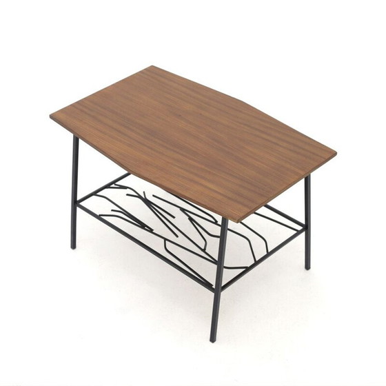 Image 1 of Table basse vintage avec plateau en teck, Italie 1950