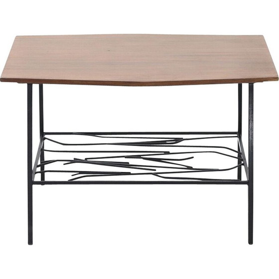 Image 1 of Table basse vintage avec plateau en teck, Italie 1950