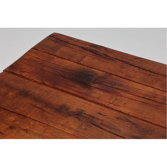 Image 1 of Table basse rectangulaire vintage en bois rustique, Italie 1940
