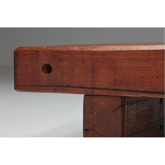 Image 1 of Table basse rectangulaire vintage en bois rustique, Italie 1940