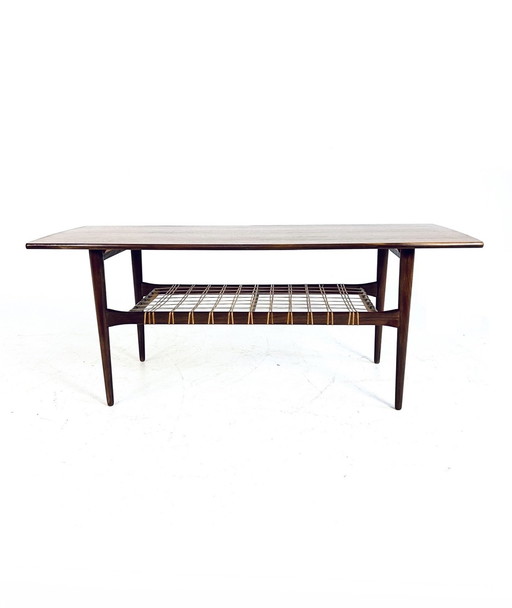 Table basse en teck et rotin, Ilse Mobel '50