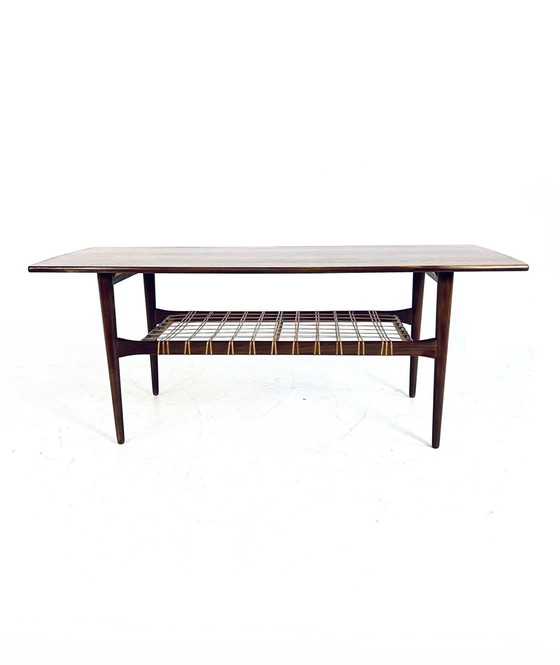 Image 1 of Table basse en teck et rotin, Ilse Mobel '50