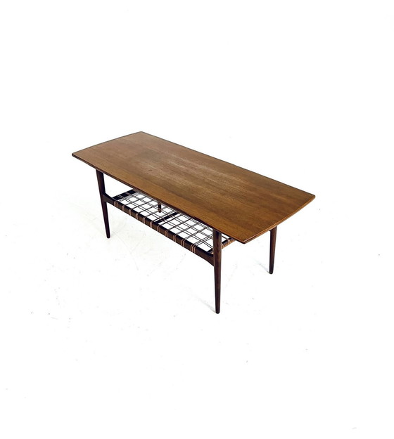 Image 1 of Table basse en teck et rotin, Ilse Mobel '50