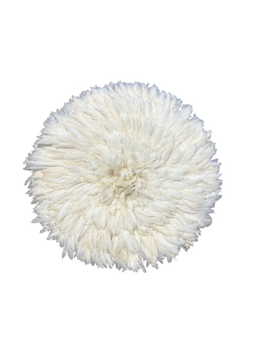 Juju Hat Blanc 60 Cm – Décoration Murale En Plumes Éthniques Et Élégantes