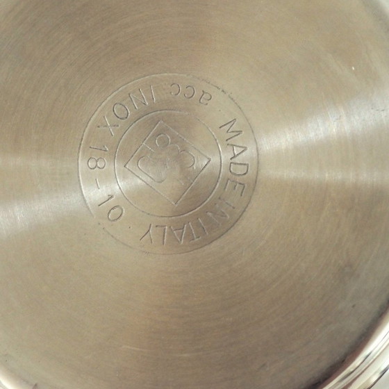 Image 1 of 1980S Kitty Oro Guido Bergna Crémier en acier inoxydable doré